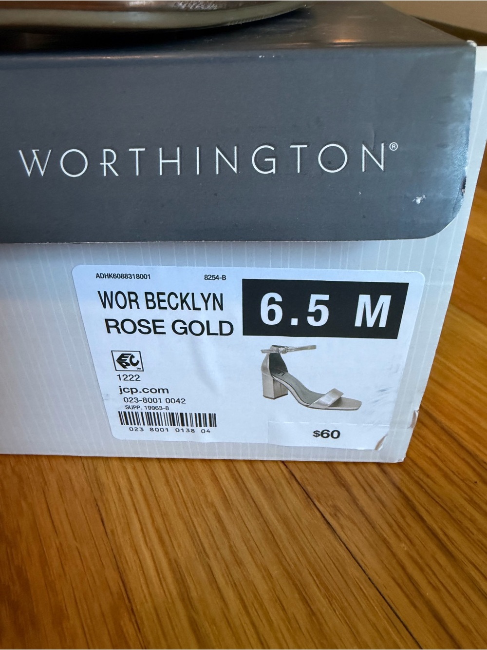 Worthington Rose Gold Block Heel Ankle-Strap Sandals - Picture 2 of 3